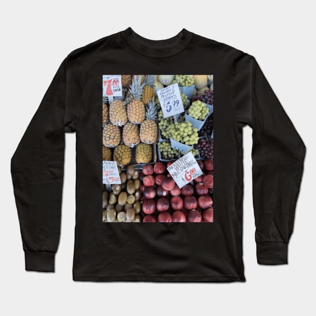 Fresh Fruit, Pike Place Farmers Market Long Sleeve T-Shirt by kcvg